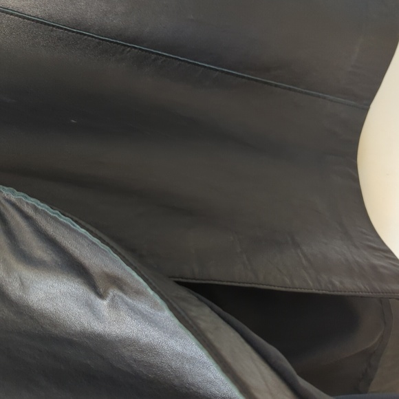 Express Vintage Genuine Leather Black Trench Jacket 13/14 - Picture 12 of 16